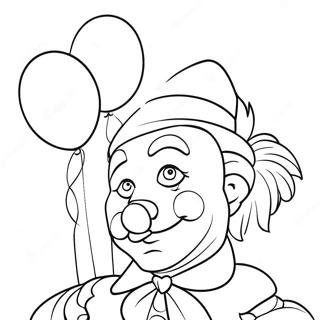 Eerie Clown With Balloons Coloring Page 34663-27890