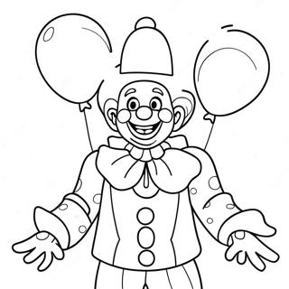 Eerie Clown With Balloons Coloring Page 34663-27891