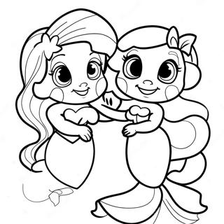 Ariel And Melody Coloring Page 34692-27912