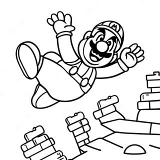 Super Mario Jumping Coloring Page 34723-27940