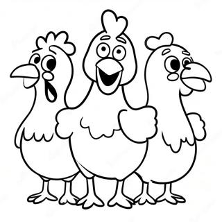 Funny Chicken Run Characters Coloring Page 34763-27967