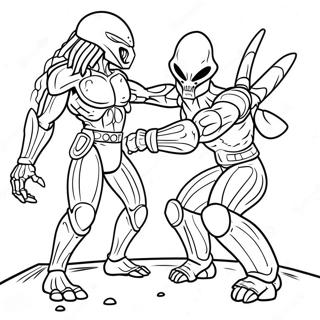 Alien Vs Predator Battle Scene Coloring Page 34802-28002