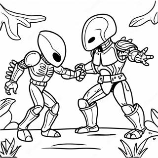 Alien Vs Predator Battle Scene Coloring Page 34802-28004