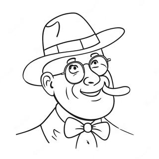 Funny Uncle With A Hat Coloring Page 34813-28009