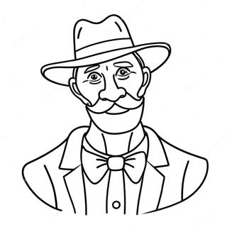 Funny Uncle With A Hat Coloring Page 34813-28010