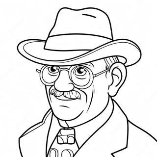 Funny Uncle With A Hat Coloring Page 34813-28011