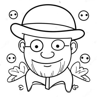 Funny Uncle With A Hat Coloring Page 34813-28012