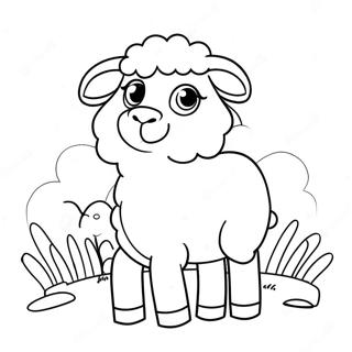 Cute Sheep Coloring Page 3481-2870