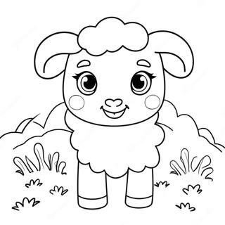 Cute Sheep Coloring Page 3481-2871