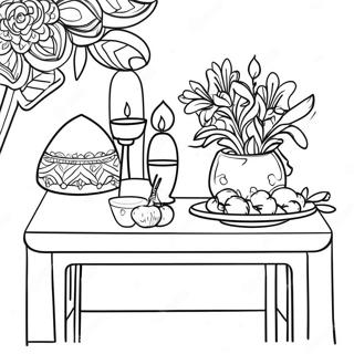 Colorful Nowruz Table Haft Seen Coloring Page 34823-28017