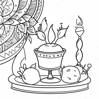 Colorful Nowruz Table Haft Seen Coloring Page 34823-28018