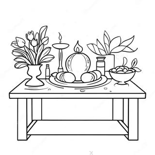 Colorful Nowruz Table Haft Seen Coloring Page 34823-28020