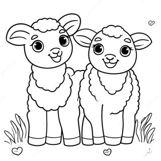 Playful Lambs Coloring Page 3482-2875