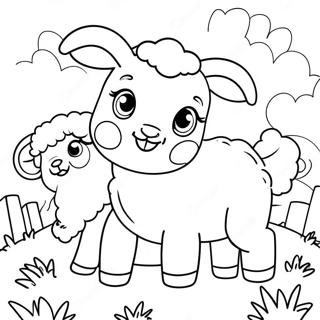 Playful Lambs Coloring Page 3482-2876