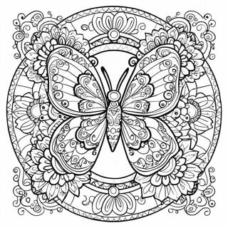 Intricate Butterfly Mandala Coloring Page 34832-28022