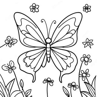 Elegant Butterfly Garden Coloring Page 34833-28026