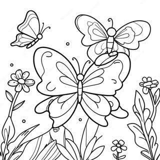 Elegant Butterfly Garden Coloring Page 34833-28027