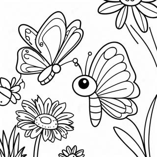 Elegant Butterfly Garden Coloring Page 34833-28028