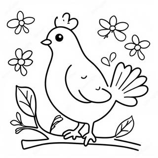 Festive Partridge In A Pear Tree Coloring Page 34843-28030