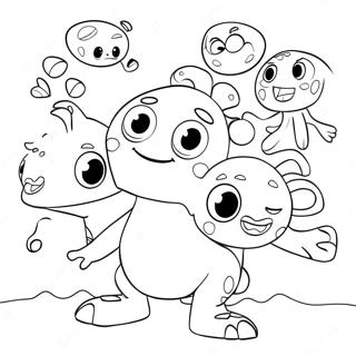 Henry Hugglemonster Playing With Friends Coloring Page 34853-28046