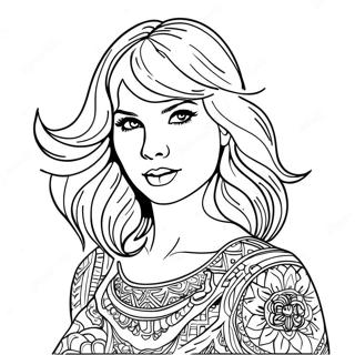 Taylor Swift Evermore Coloring Pages