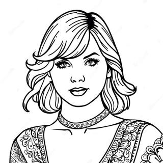 Taylor Swift Evermore Album Cover Coloring Page 34862-28043