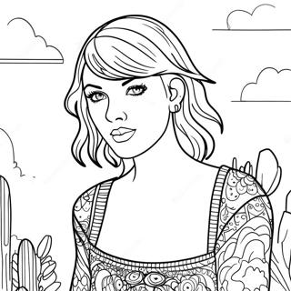 Taylor Swift Evermore Album Cover Coloring Page 34862-28044