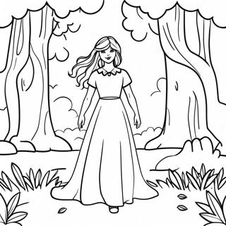 Enchanting Taylor Swift Evermore Forest Scene Coloring Page 34863-28054