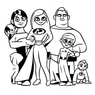 Incredibles 2 Family Coloring Page 34922-28090