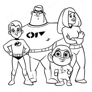 Incredibles 2 Family Coloring Page 34922-28091