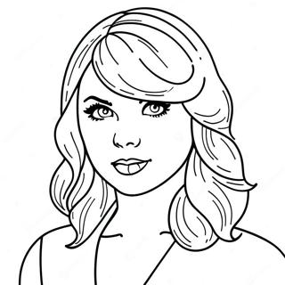 Taylor Swift In Dark Outfit Coloring Page 3492-2885