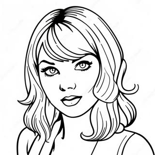 Taylor Swift In Dark Outfit Coloring Page 3492-2888