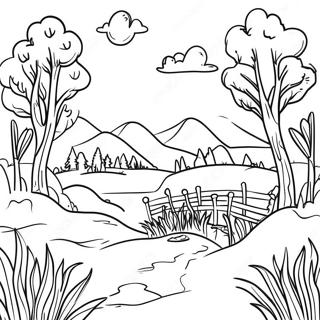 Beautiful Russian Landscape Coloring Page 34933-28107