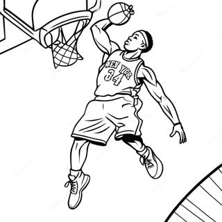 New York Knicks Basketball Player Dunking Coloring Page 34953-28119