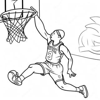 New York Knicks Basketball Player Dunking Coloring Page 34953-28120