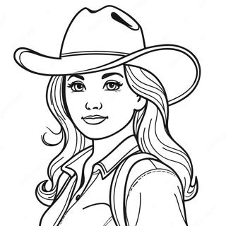 Country Girl With Cowboy Hat Coloring Page 34972-28136