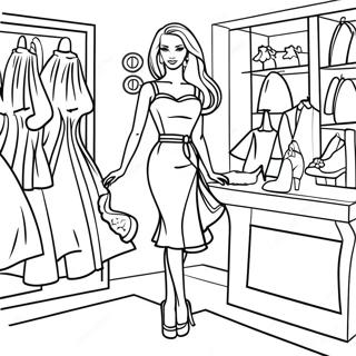 Fashion Barbie Coloring Page 35002-28155