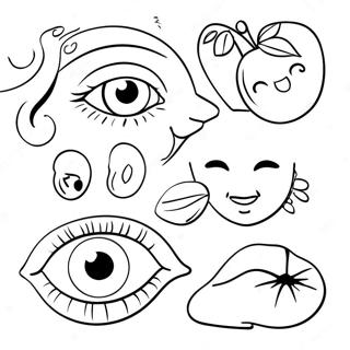 5 Senses Coloring Pages