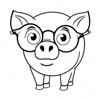 Piggy With Glasses Coloring Page 35023-28175