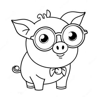 Piggy With Glasses Coloring Page 35023-28176