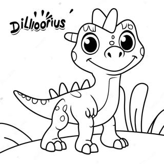 Cute Dilophosaurus Coloring Page 35033-28182