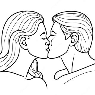 Kissing Coloring Pages