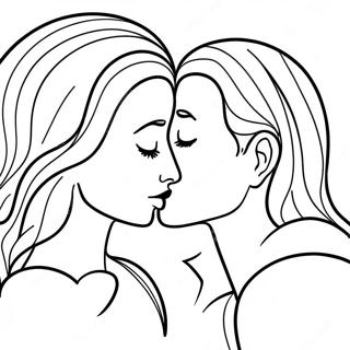 Kissing Lovers Coloring Page 35042-28187