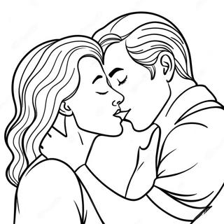 Kissing Lovers Coloring Page 35042-28188