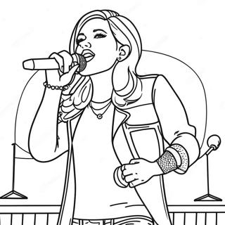 Fabulous Pop Star On Stage Coloring Page 35063-28205