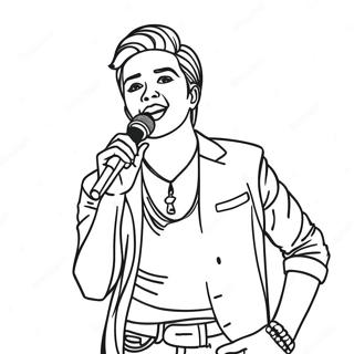 Fabulous Pop Star On Stage Coloring Page 35063-28206