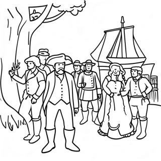 Jamestown Historical Scene Coloring Page 35072-28212