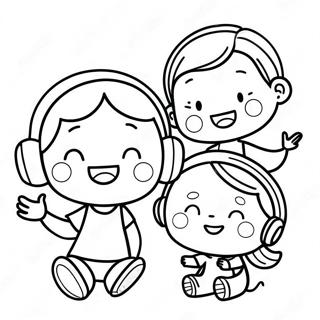 Happy Children Listening Coloring Page 35083-28218