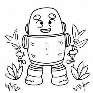 Cute Iron Golem With Flowers Coloring Page 35133-28259