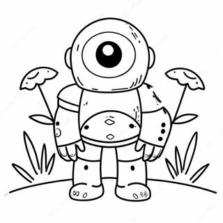 Cute Iron Golem With Flowers Coloring Page 35133-28260